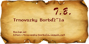 Trnovszky Borbála névjegykártya